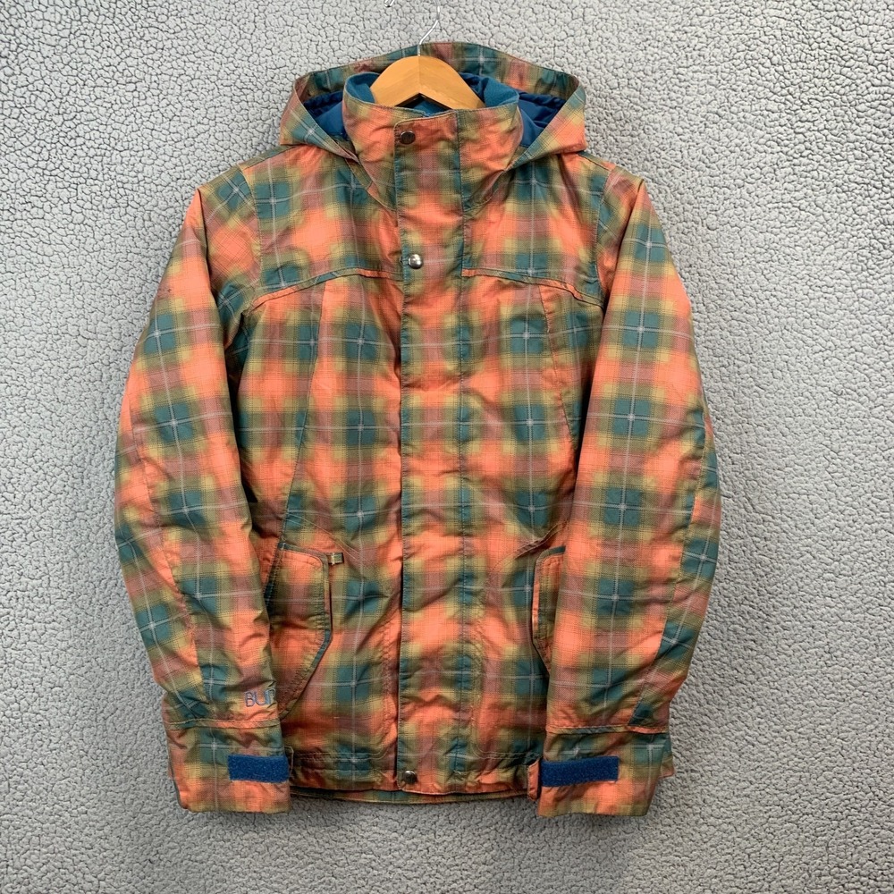 Burton DryRide Womens Snowboarding Jacket Size S Ski Snow Hooded Plaid Small